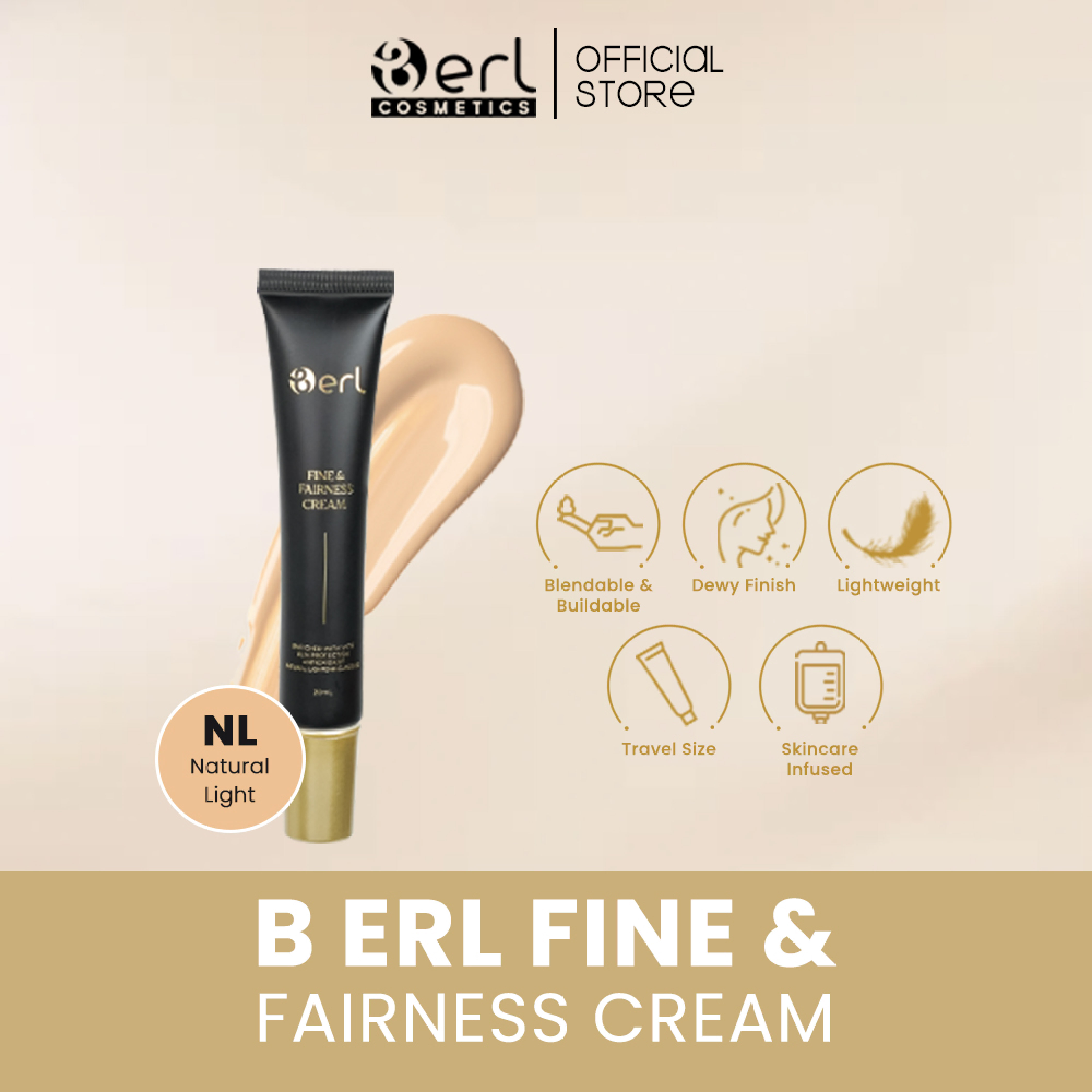 B ERL FINE AND FAIRNESS CREAM TRAVEL SIZE NL  20 ML